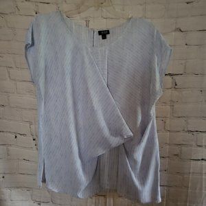 a.n.a., XL, Light Blue/White Print Lightweight Blouse